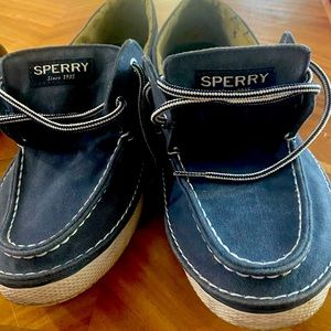 Navy blue Sperry’s never been worn